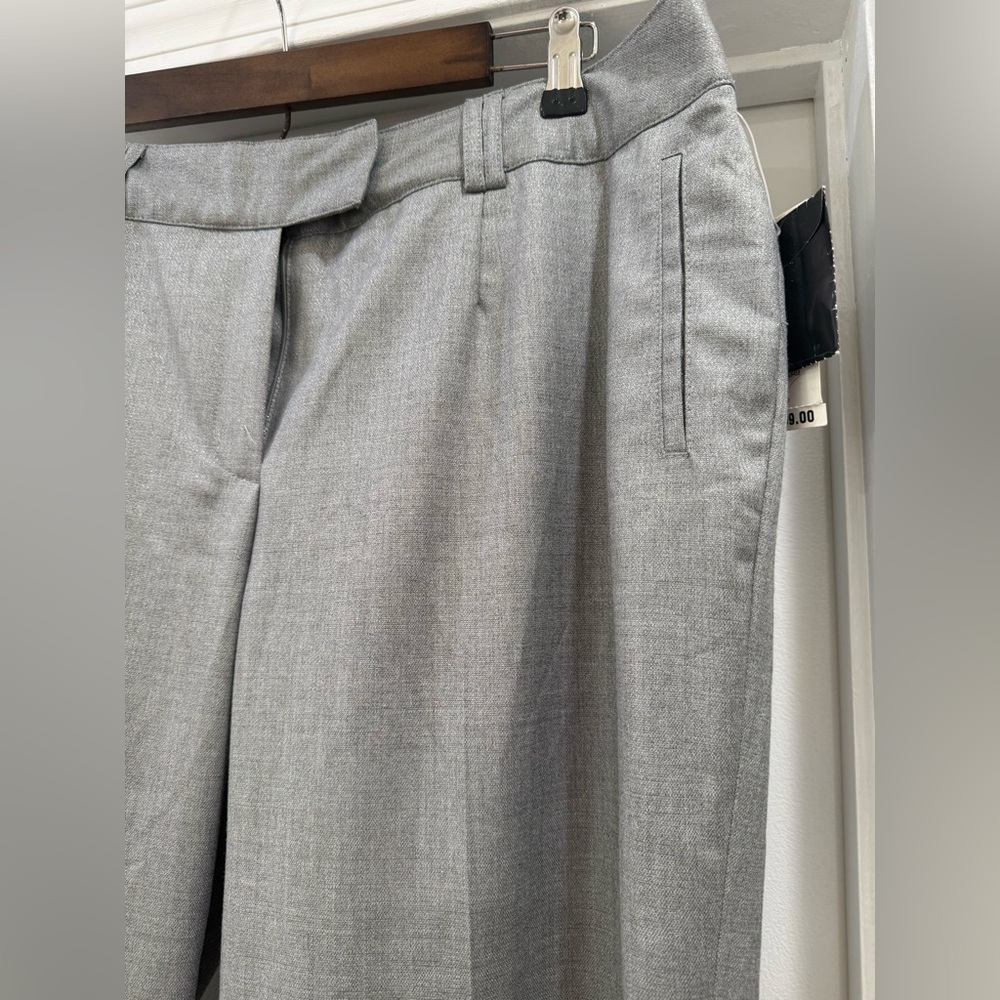 Alfani Woman Straight Leg  Trouser Dress Pants in Gray Silver Size 14W - Picture 5 of 14